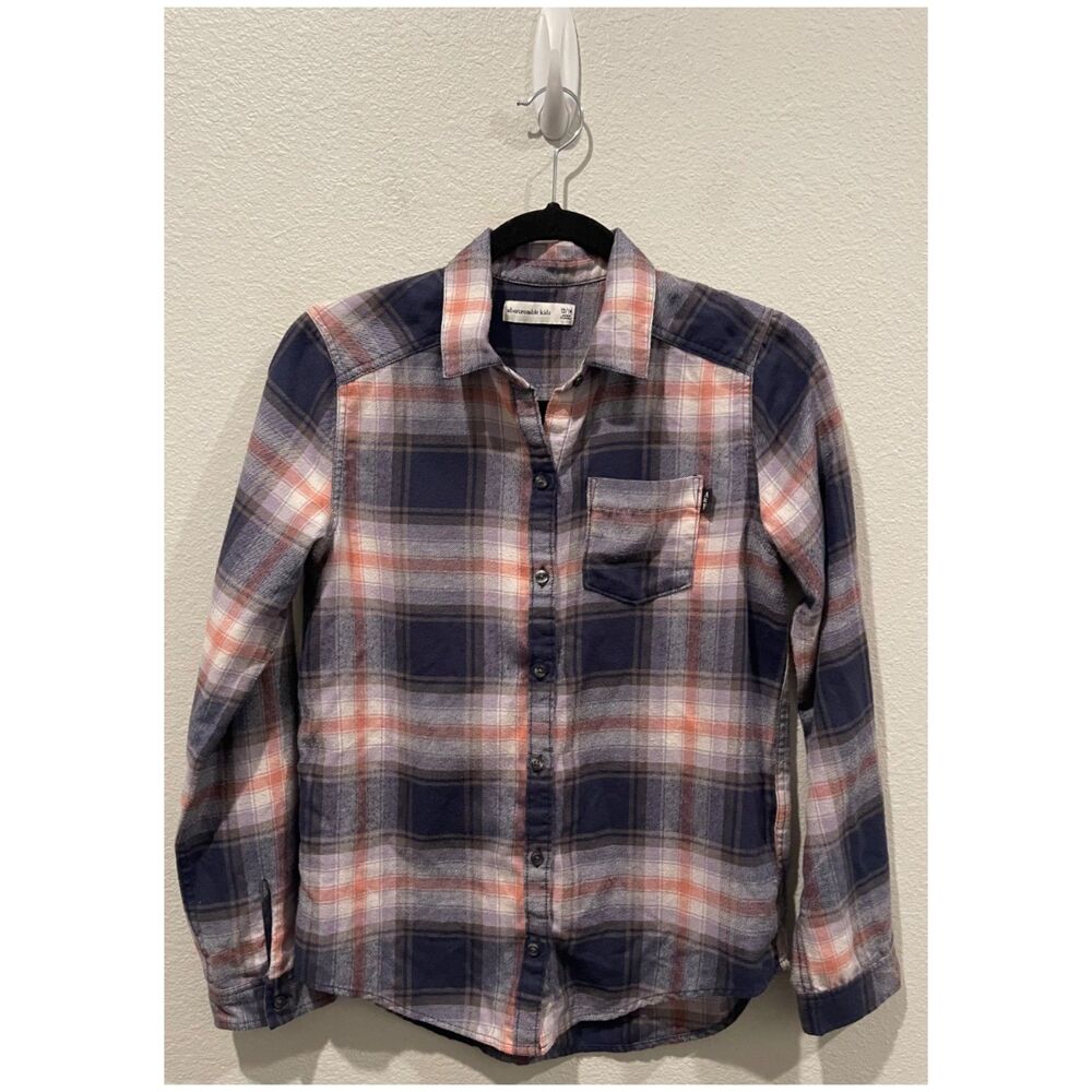 ABERCROMBIE KIDS Boys Plaid Long Sleeve Shirt